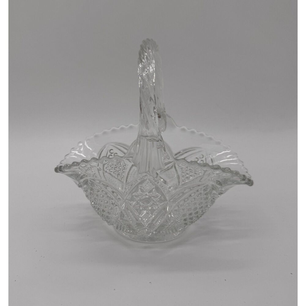 Vintage Pressed Glass Wedding Basket (Chip On Handle)